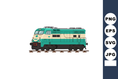 Diesel locomotive train side view vintage design vector illu Product Image 1