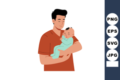 Father holding baby in arms tender moment loving parent and Product Image 1