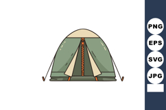 Green camping tent with zipper door and stakes outdoor shelt Product Image 1