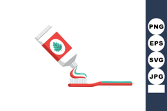 Toothpaste tube with mint leaf natural flavor being squeezed Product Image 1
