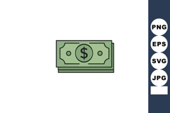 Stack of green US dollar bills money currency vector illustr Product Image 1