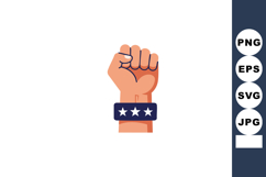 Raised clenched fist with patriotic stars wristband symboliz Product Image 1