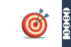 Red and white dartboard with two blue arrows hitting center Product Image 1
