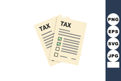 Tax documents with checkboxes illustration for financial and Product Image 1
