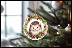 Hedgehog Christmas Round Ornament Sublimation Product Image 2