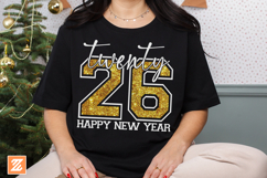 Happy new year 2026 Glitter SVG Cut file, Hello 2026 SVG Product Image 1