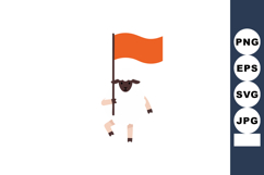 Sheep holding orange flag vector illustration with simple de Product Image 1