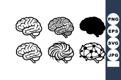 Brain icons set with different conceptual design styles show Product Image 1