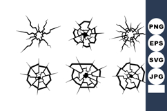 Broken glass crack vector set with various shattered pattern Product Image 1