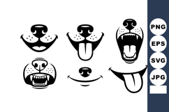 Dog nose and mouth expressions vector set showing various pl Product Image 1