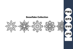 Snowflake collection vector set with five unique winter snow Product Image 1