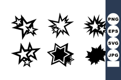 Black star shapes set with various pointed styles and starbu Product Image 1