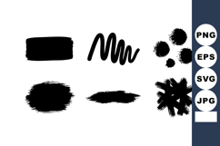 Abstract black brush stroke shapes vector collection for art Product Image 1