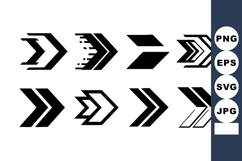 Black arrow icons set with various styles and directions for Product Image 1