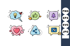 Social Media Icons Set Creative Vector Design with Lightbulb Product Image 1
