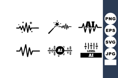 Artificial intelligence technology icons with waveform and l Product Image 1