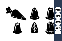 Black silhouette vector of various thimbles and a sewing nee Product Image 1