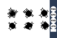 Sparkle star icons set with various shining shapes and effec Product Image 1