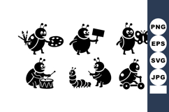 Cute cartoon ladybug characters with artistic and playful ac Product Image 1