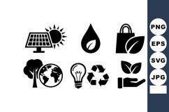 Renewable energy and environmental sustainability icons for Product Image 1