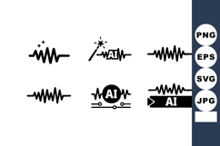 Artificial intelligence sound wave icons set with editable e Product Image 1