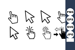 Hand cursor and arrow pointer icons vector set for user inte Product Image 1