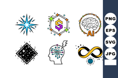 Set of futuristic technology icons including artificial inte Product Image 1