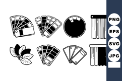 Color swatches and curtain samples for interior design decor Product Image 1