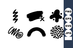 Abstract black brush stroke vector set with unique ink shape Product Image 1