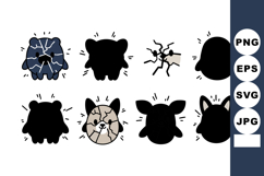 Cracked animal face icons vector set featuring various speci Product Image 1