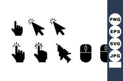 Cursor icons set with pixelated and modern mouse pointer des Product Image 1