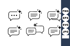 Sparkling chat bubbles set with message icons for digital co Product Image 1
