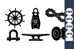 Nautical Marine Vector Clipart Bundle for Crafts Product Image 1