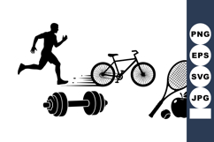 Fitness Sports Icon Vector Set for Workout Designs Product Image 1