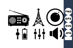 Vintage Radio Svg Clipart Bundle For Crafts Product Image 1