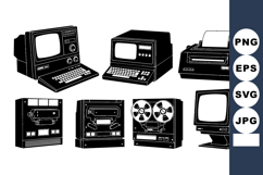 Retro Vintage Technology Clipart Bundle Set Product Image 1