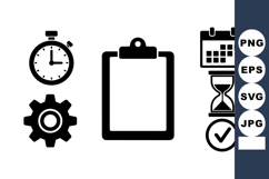 Minimalist Time Management Icon Vector Set Product Image 1
