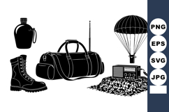 Military Silhouette Clipart Vector Bundle Product Image 1