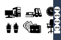 Modern Office Workspace Icon Vector Set for Projects Product Image 1