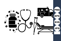 Medical Equipment Icons Vector Clipart Set Product Image 1