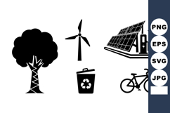 Sustainable Eco Vector Icon Set For Printables Product Image 1