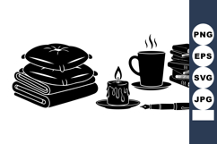 Black Home Office Vector Clipart Bundle for Crafts Product Image 1