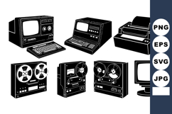 Vintage Retro Technology Clipart Bundle For Crafts Product Image 1