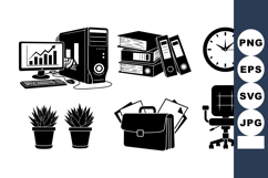 Modern Office Workspace Icon Set for Business Design Product Image 1
