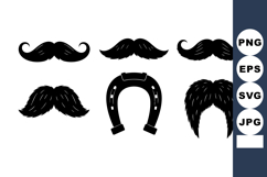 Vintage Mustache Clipart Set for Hipster Crafts Product Image 1