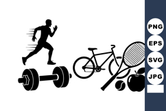 Fitness Sports SVG Bundle for Workout Designs Product Image 1