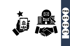 Minimalist Digital Business Icon Vector Set Product Image 1