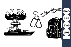 Military War Vector Clipart Bundle for Design Product Image 1