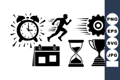 Vector Time Management Icons Set for Business Use Product Image 1