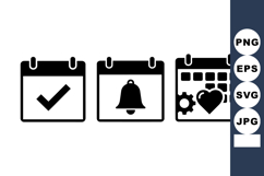 Minimalist Calendar Icon SVG Set for Planners Product Image 1